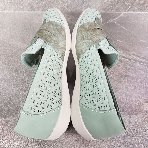 Earth Origins Shoes Size 7. 5 Green Perforated Nubuck Scarf Slip On Flats Finley - Picture 4 of 12